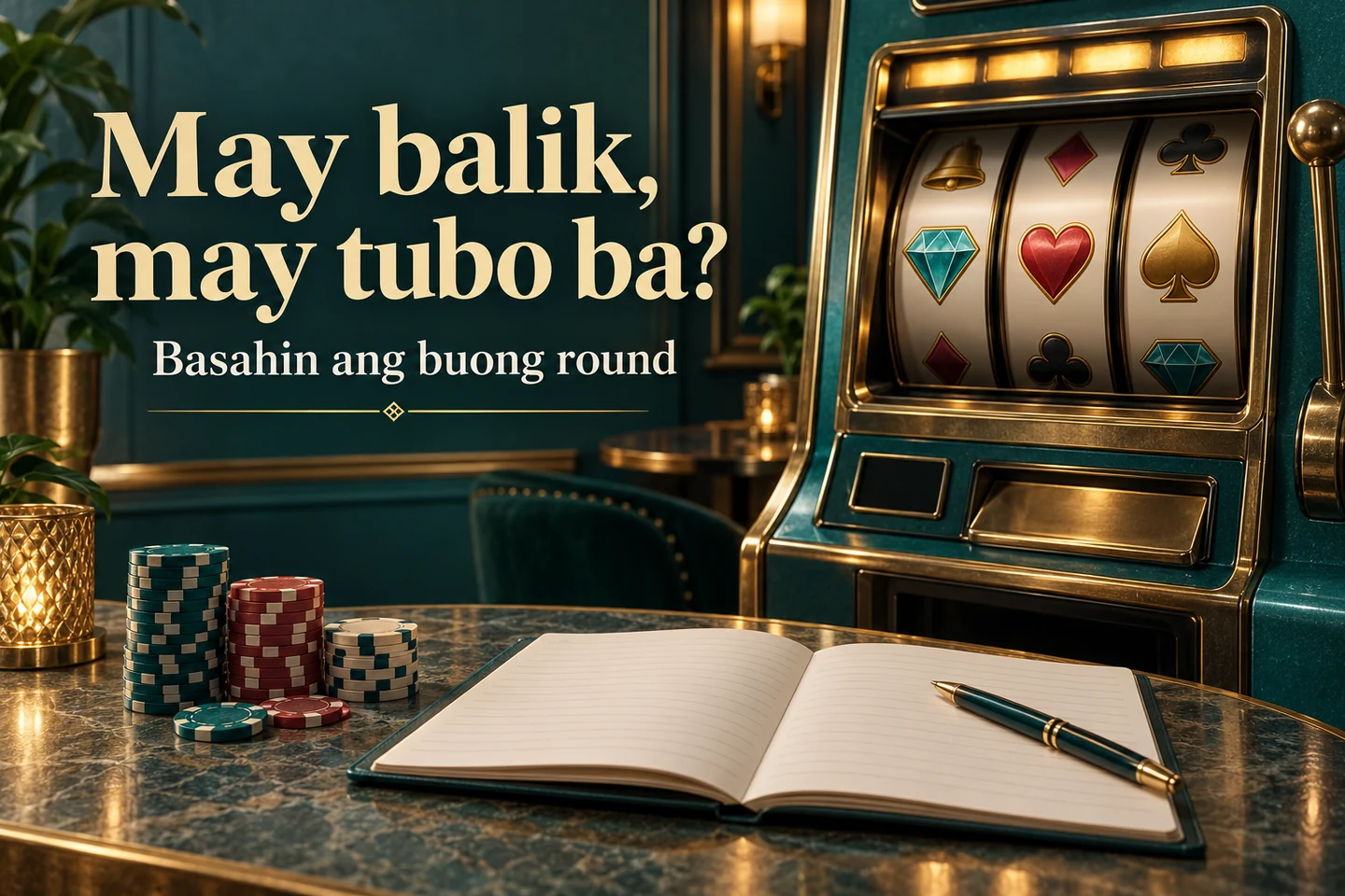 Teal slot cabinet and results notebook; question that there is return, is there profit?