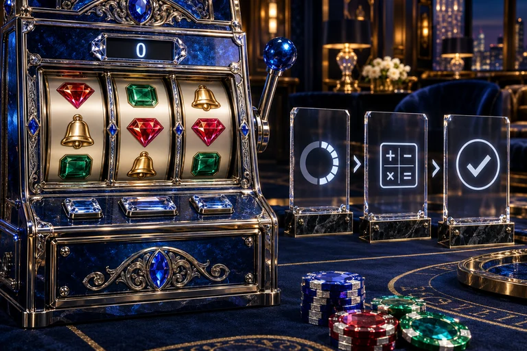 Sapphire slot counter shows zero beside pending, calculation and confirmation symbols.